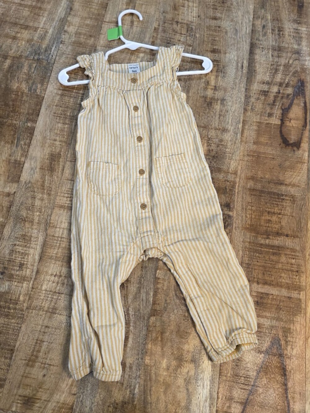 Carter's Yellow and White Striped Jumpsuit